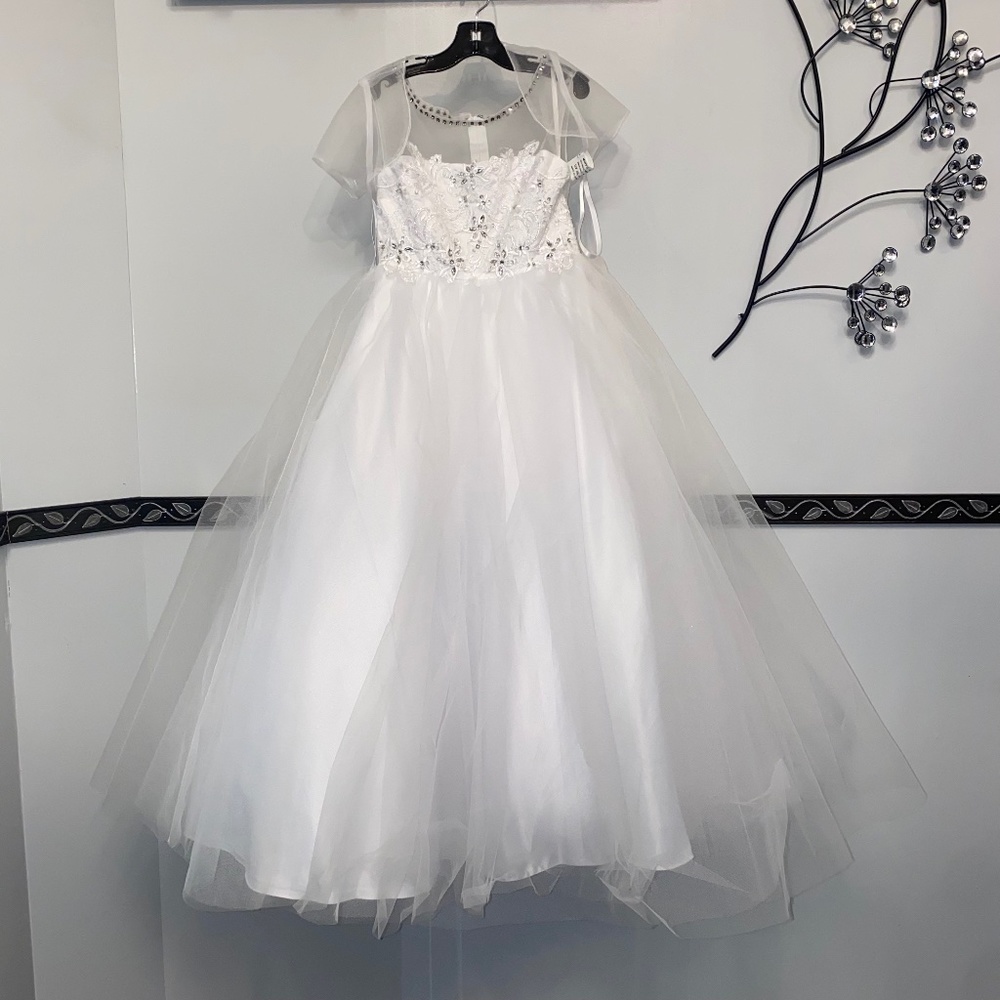 Girls White Long Dress